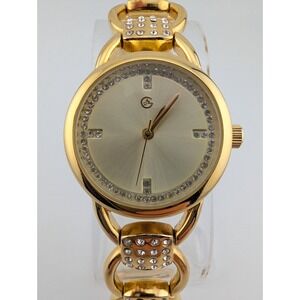 George Watch Women 30mm Case Gold 6.5" Band- New Battery